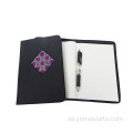 Cuaderno A5 bordado étnico con logotipo personalizado